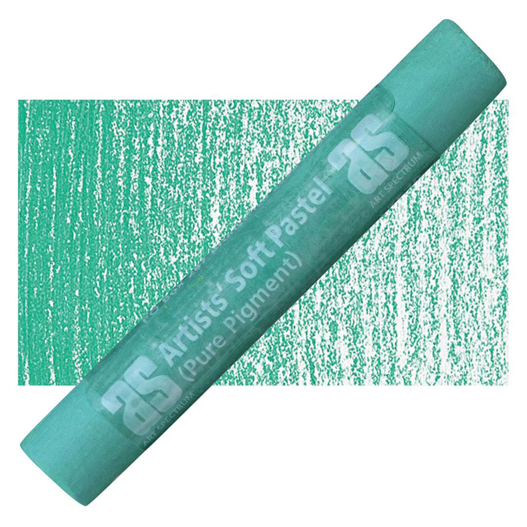 Open in modal - Art Spectrum Artists' Soft Pastel - Phthalo Green 570T pastel and swatch