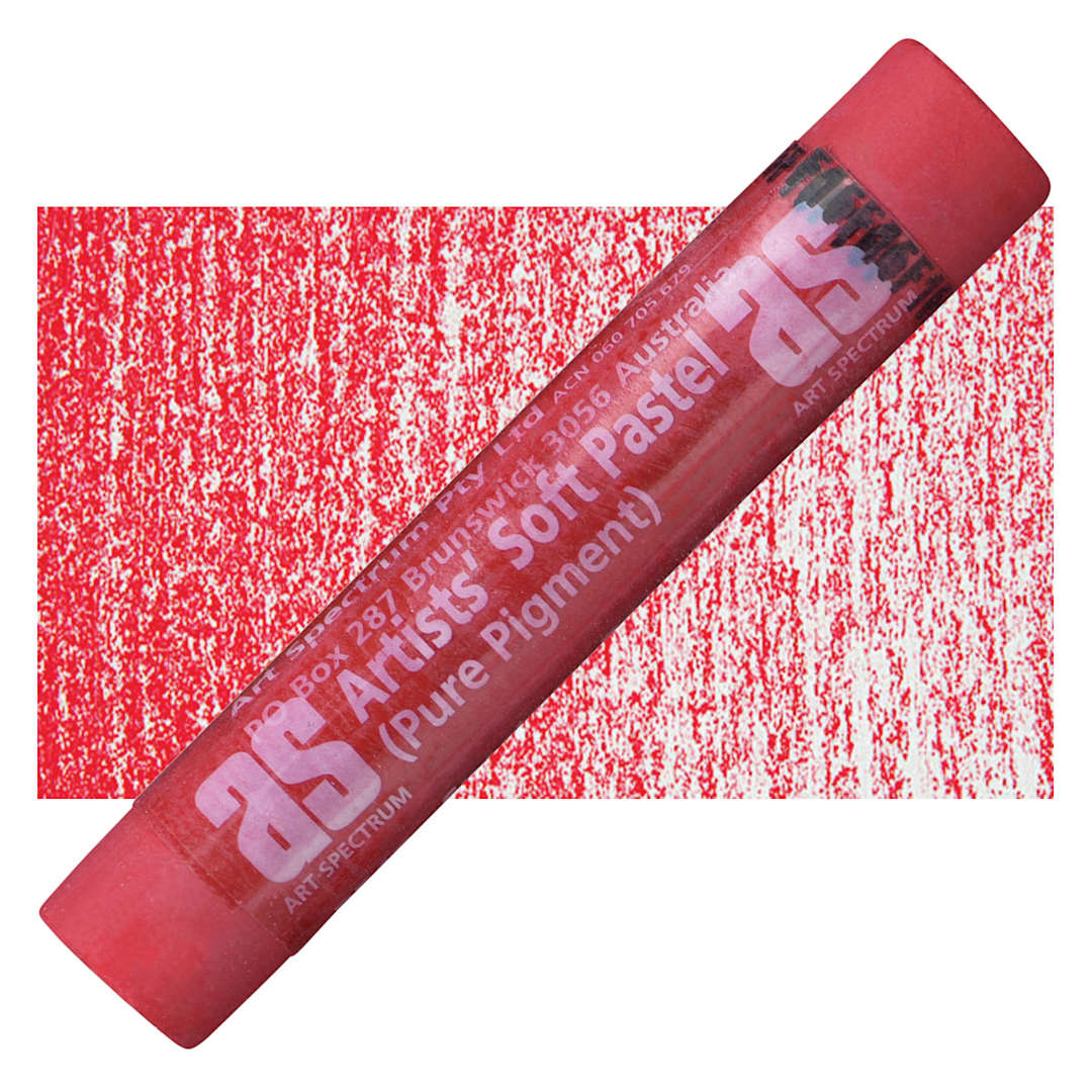 Open in modal - Art Spectrum Artists' Soft Pastel - Spectrum Red Deep 510P pastel and swatch