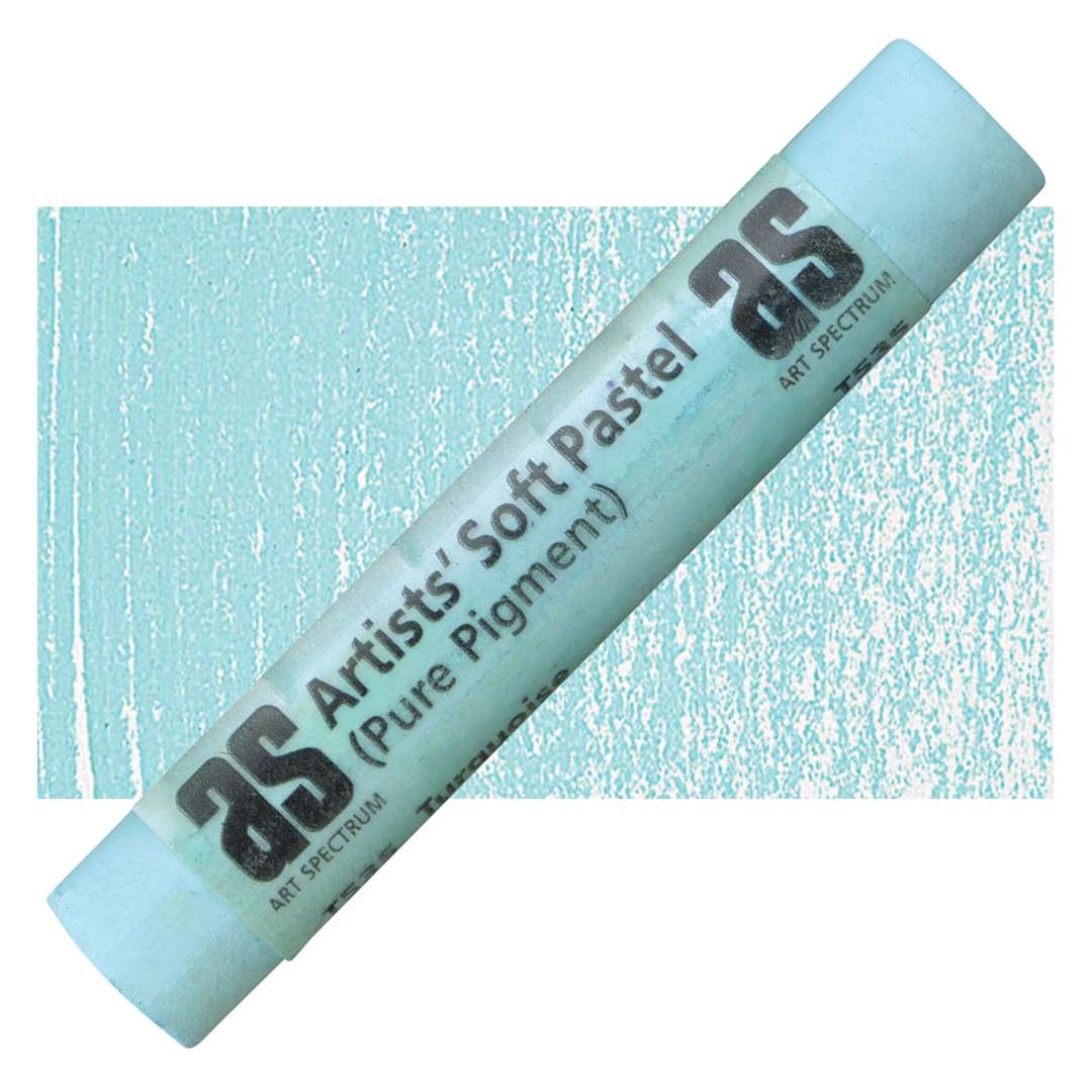 Open in modal - Art Spectrum Artists' Soft Pastel - Turquoise 535T pastel and swatch