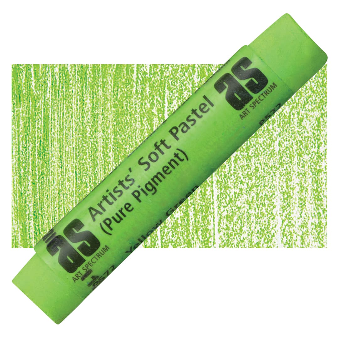 Open in modal - Art Spectrum Artists' Soft Pastel - Yellow Green 572P pastel and swatch