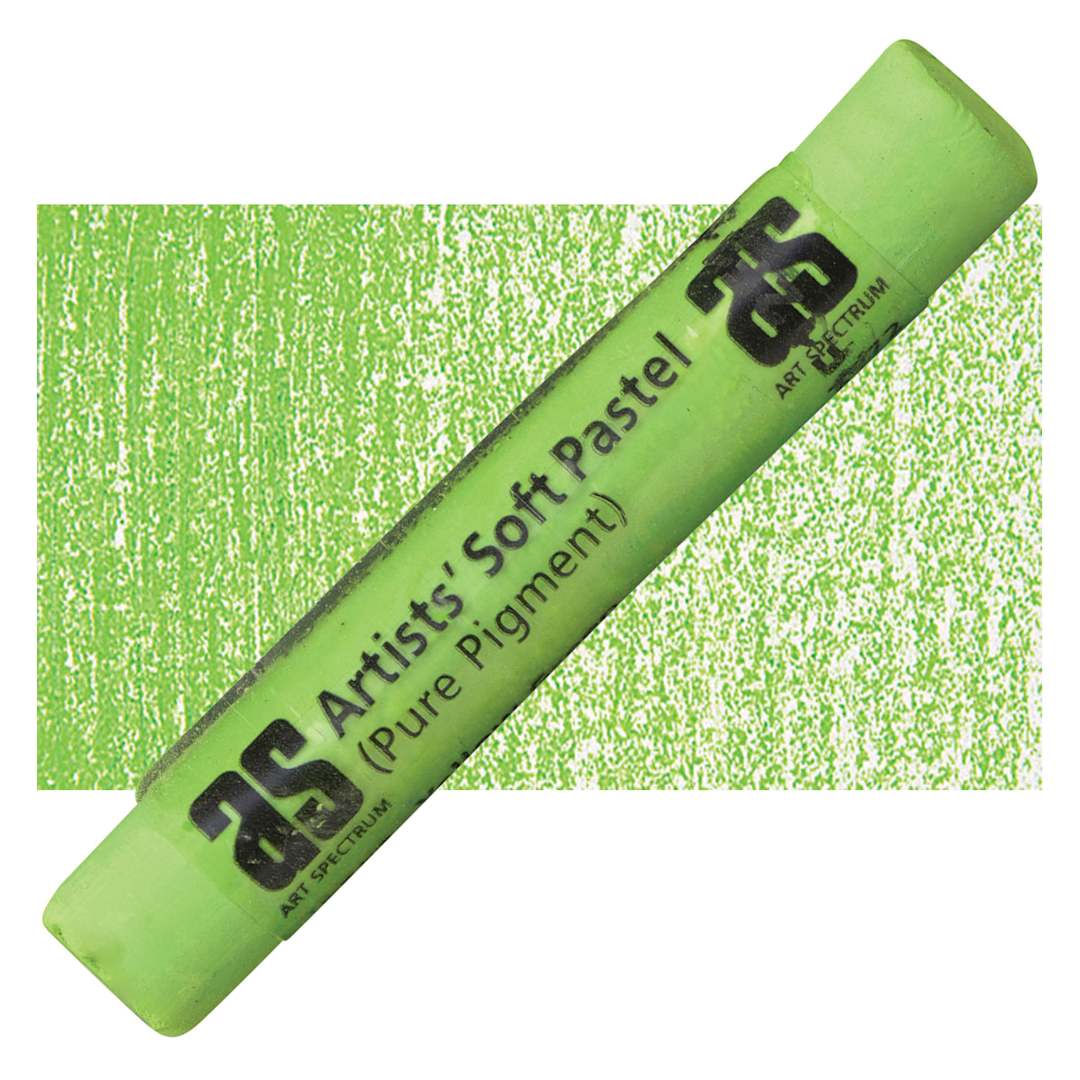 Open in modal - Art Spectrum Artists' Soft Pastel - Yellow Green 572T pastel and swatch