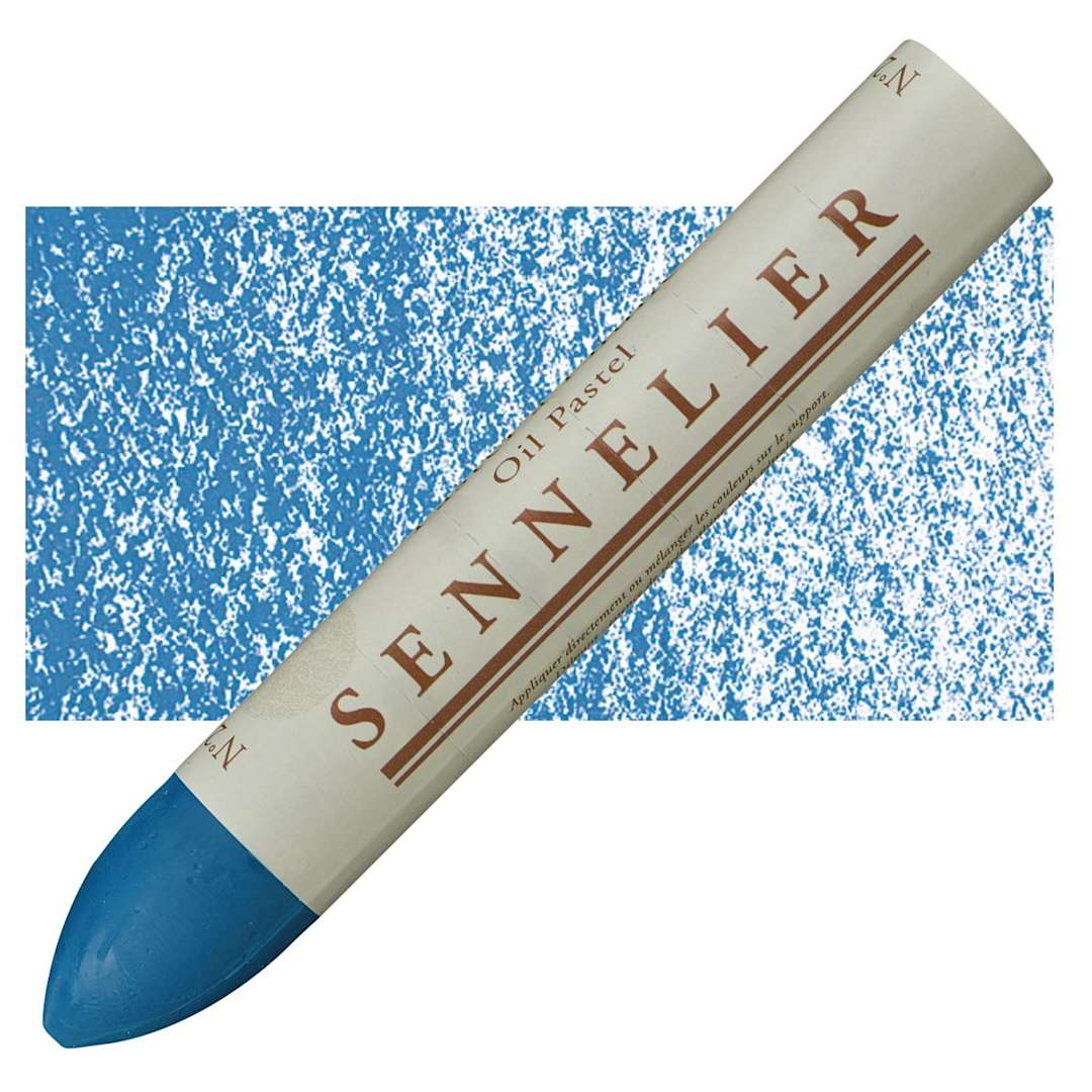 Open in modal - Sennelier Oil Pastel Grand - Celestial Blue oil pastel and swatch