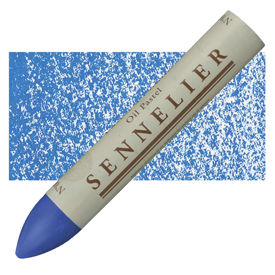Open in modal - Sennelier Oil Pastel Grand - Azure Blue oil pastel and swatch