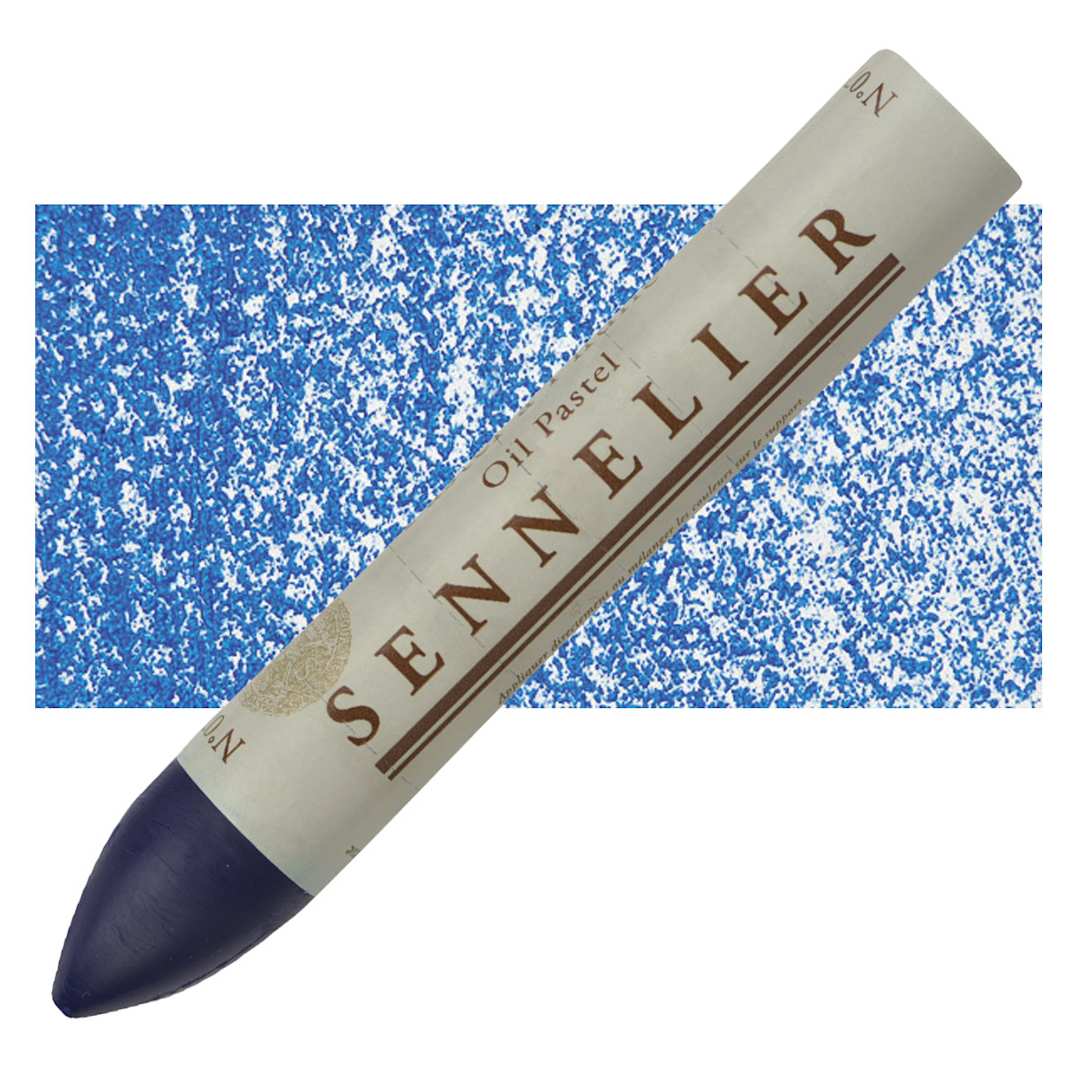 Open in modal - Sennelier Oil Pastel Grand - Blue Alizarin Lake oil pastel and swatch