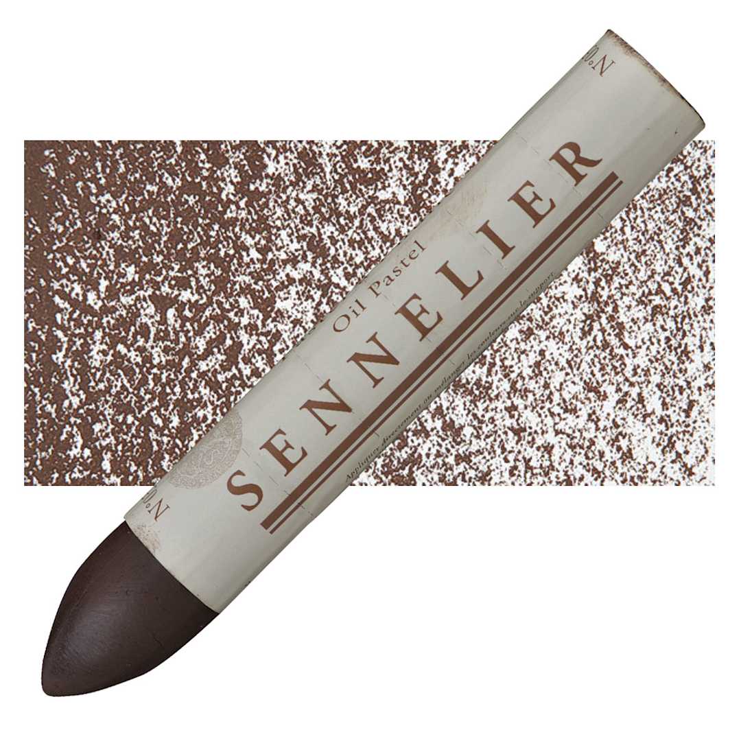 Open in modal - Sennelier Oil Pastel Grand - Burnt Umber oil pastel and swatch