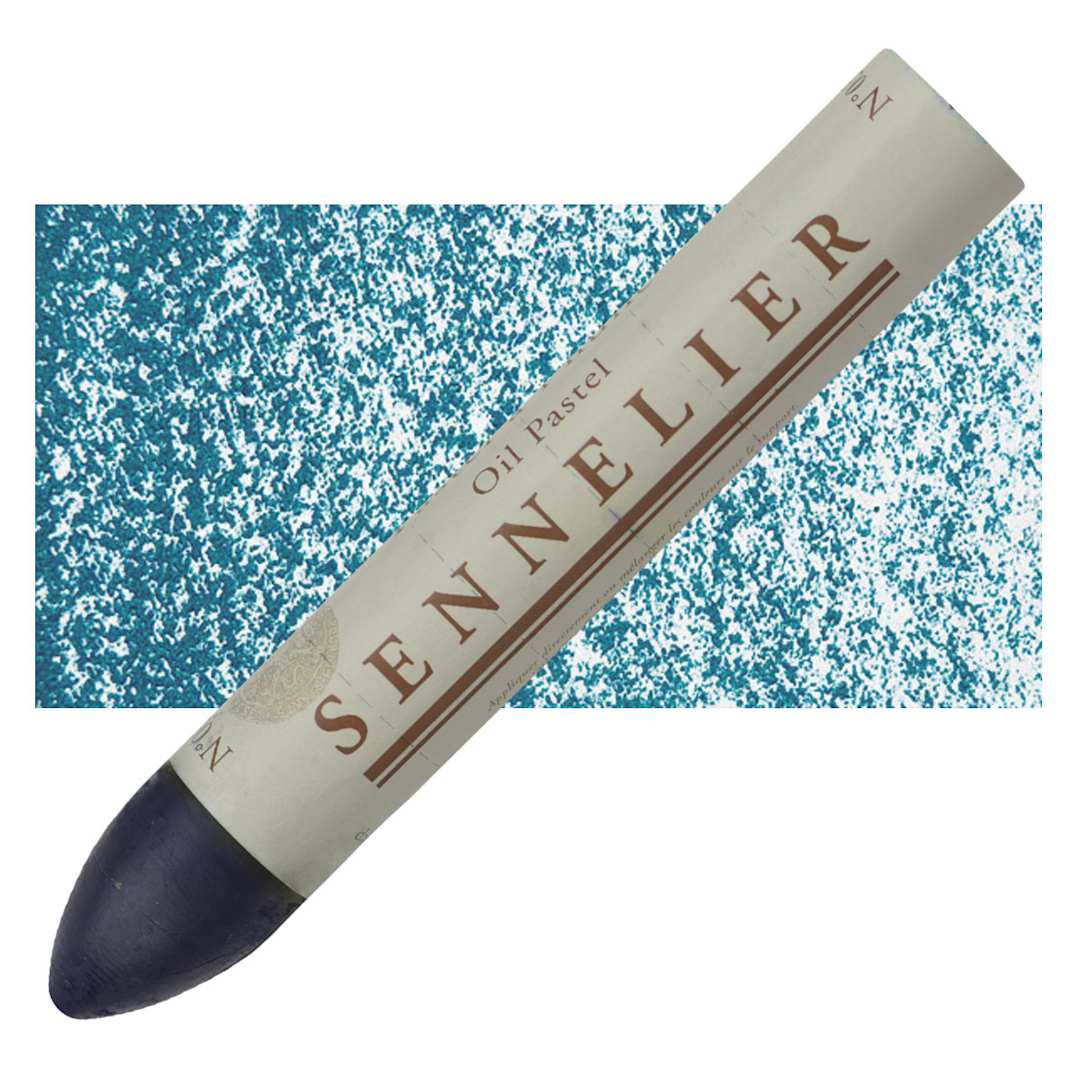 Open in modal - Sennelier Oil Pastel Grand - Chromium Green Deep oil pastel and swatch