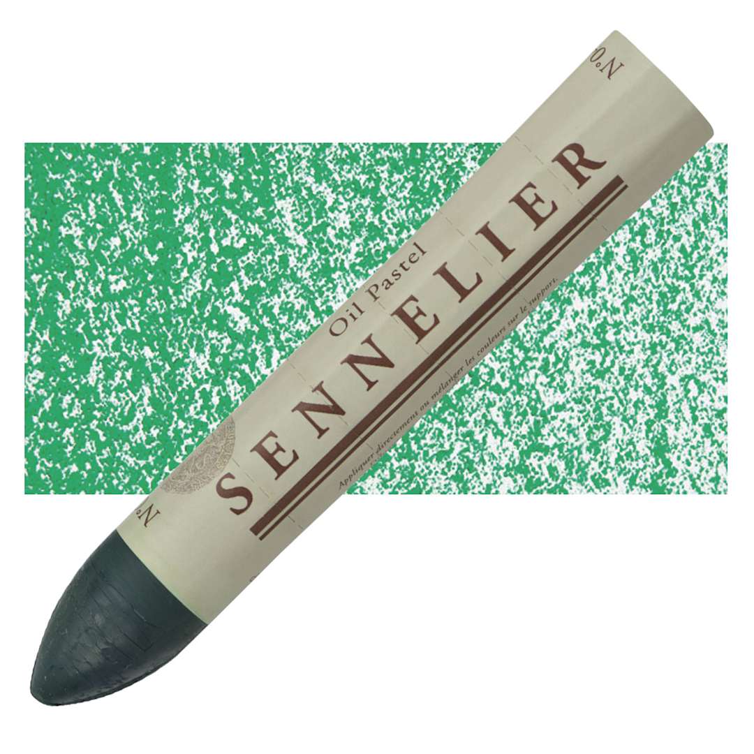 Open in modal - Sennelier Oil Pastel Grand - Cinnabar Green Deep oil pastel and swatch
