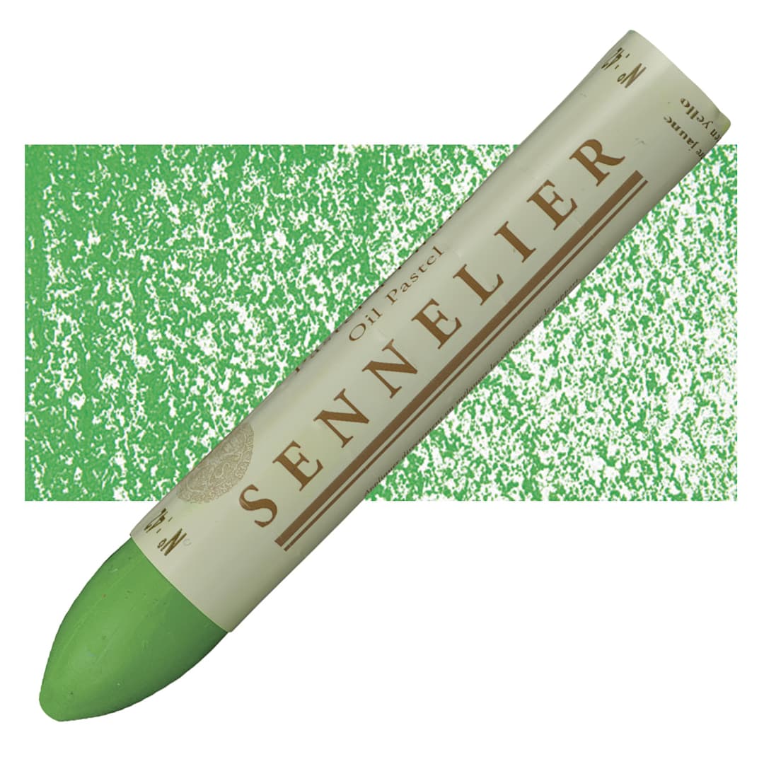 Open in modal - Sennelier Oil Pastel Grand - Cinnabar Green Yellow oil pastel and swatch