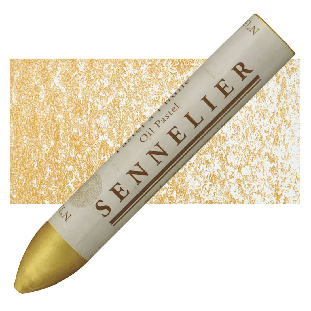 Open in modal - Sennelier Oil Pastel Grand - Golden Pearl oil pastel and swatch