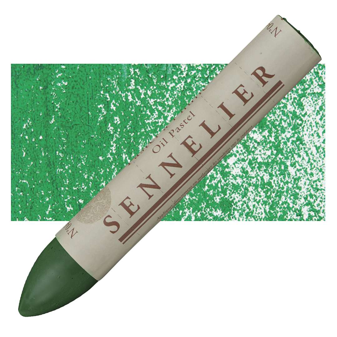 Open in modal - Sennelier Oil Pastel Grand - Green Medium oil pastel and swatch