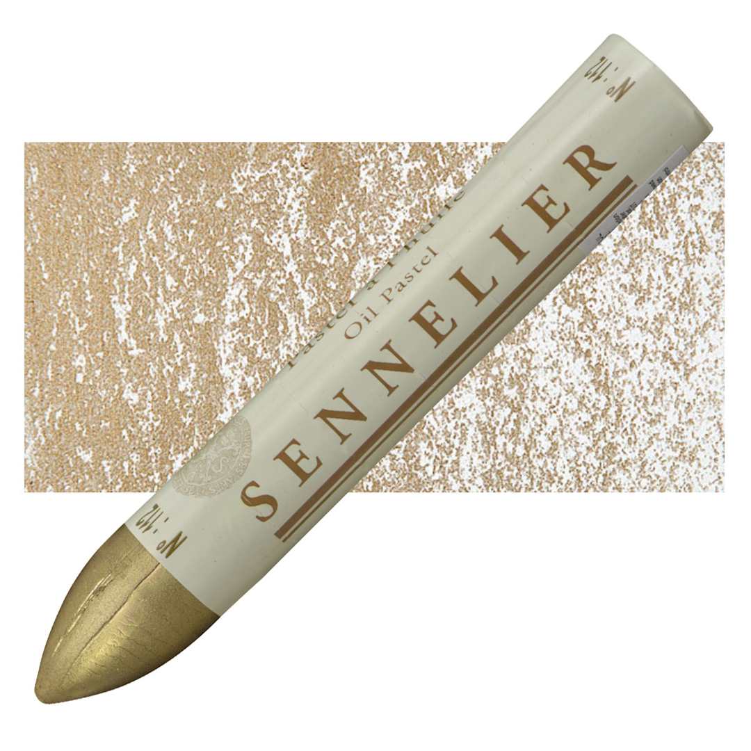 Open in modal - Sennelier Oil Pastel Grand - Pale Gold oil pastel and swatch