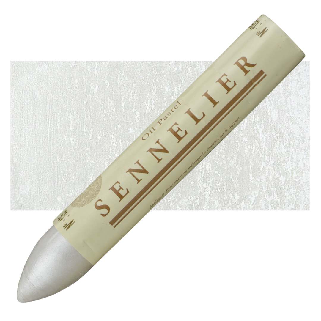 Open in modal - Sennelier Oil Pastel Grand - Iridescent White oil pastel and swatch
