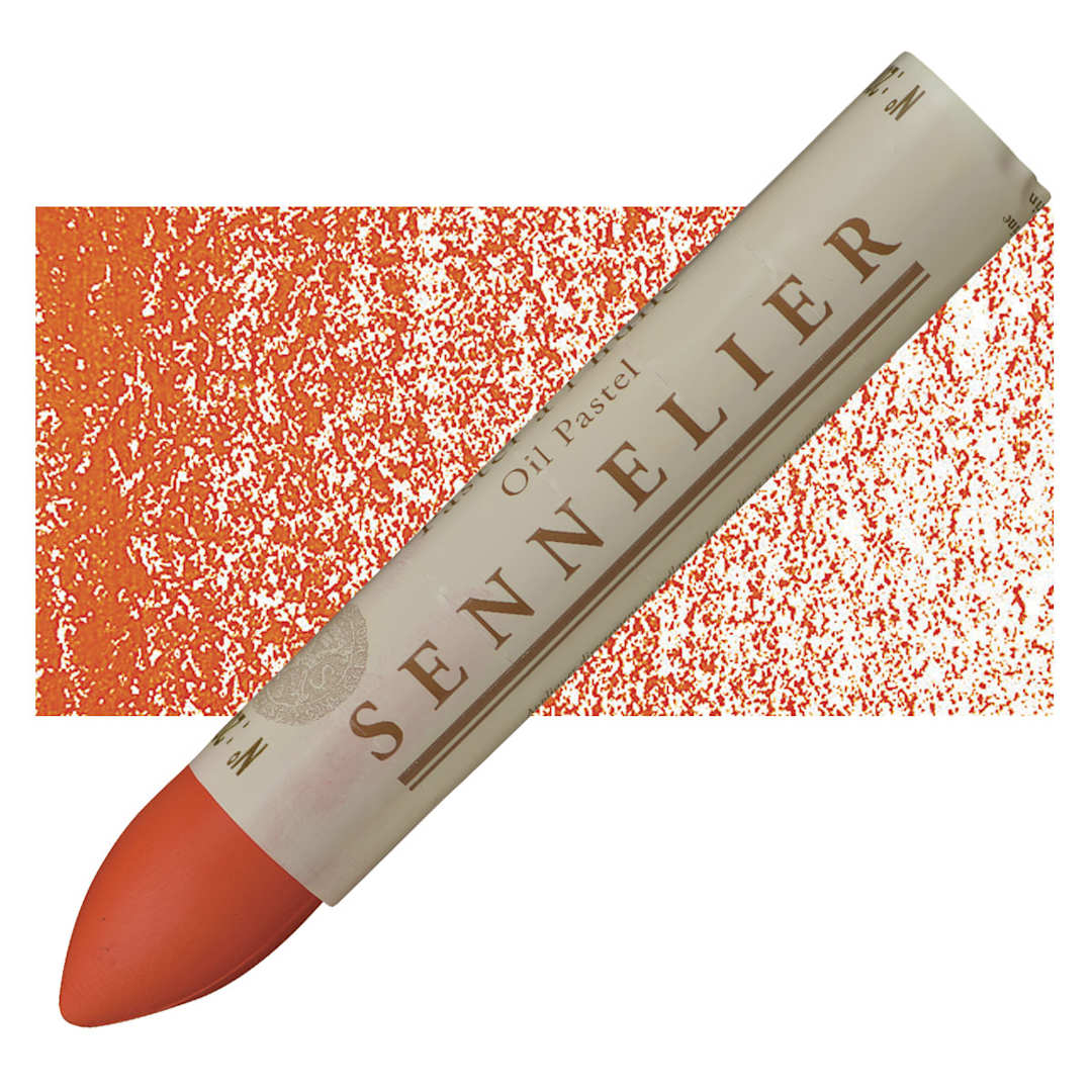 Open in modal - Sennelier Oil Pastel Grand - Mandarin oil pastel and swatch