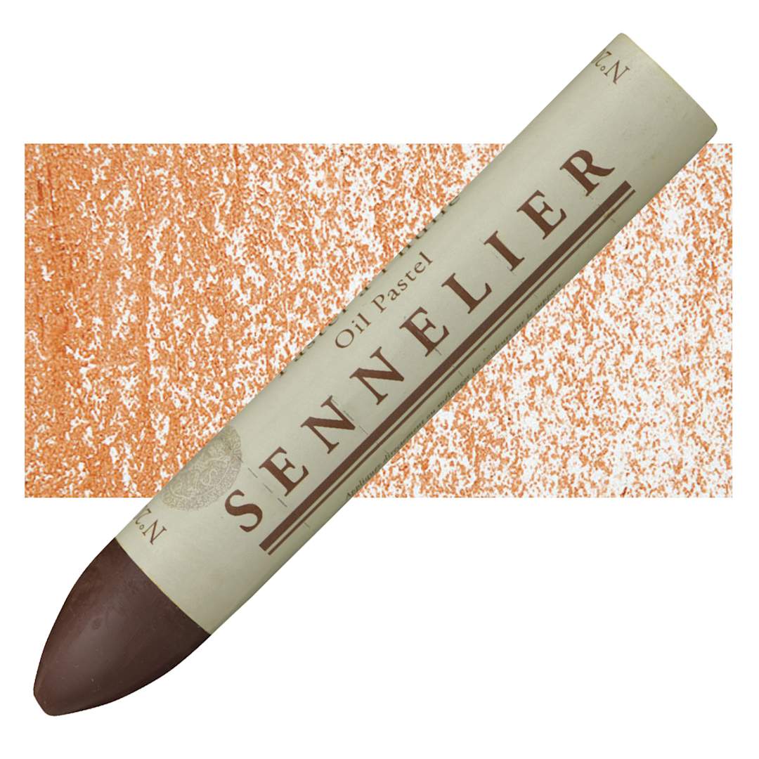 Open in modal - Sennelier Oil Pastel Grand - Mars Orange oil pastel and swatch