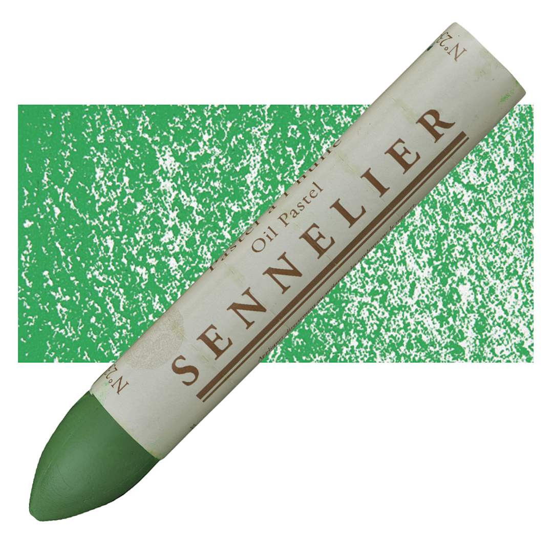 Open in modal - Sennelier Oil Pastel Grand - Permanent Green Light oil pastel and swatch