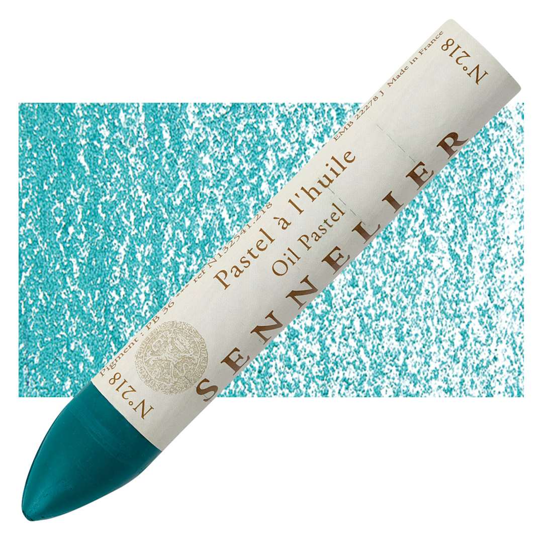 Open in modal - Sennelier Oil Pastel Grand - Prussian Green oil pastel and swatch