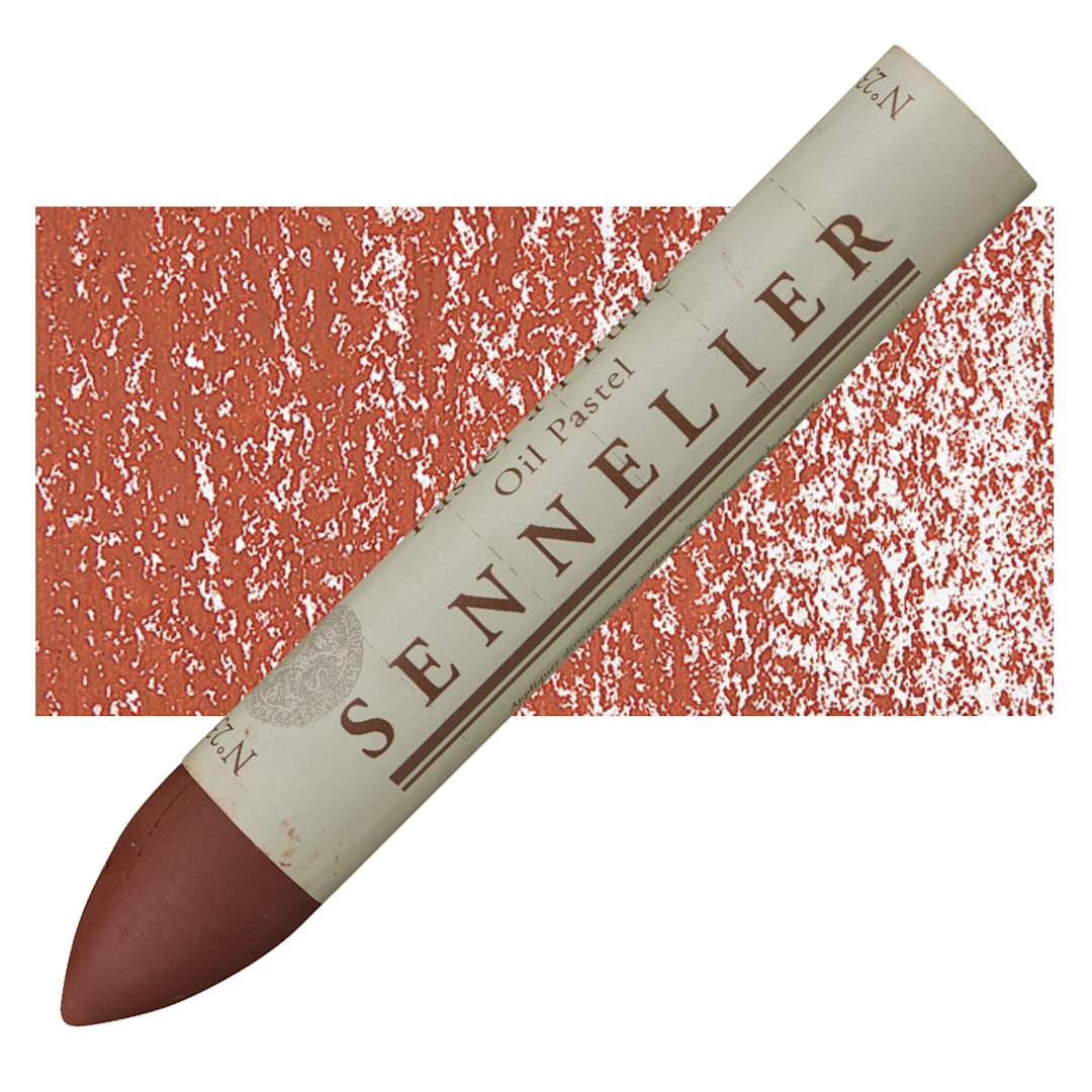 Open in modal - Sennelier Oil Pastel Grand - Red Brown oil pastel and swatch