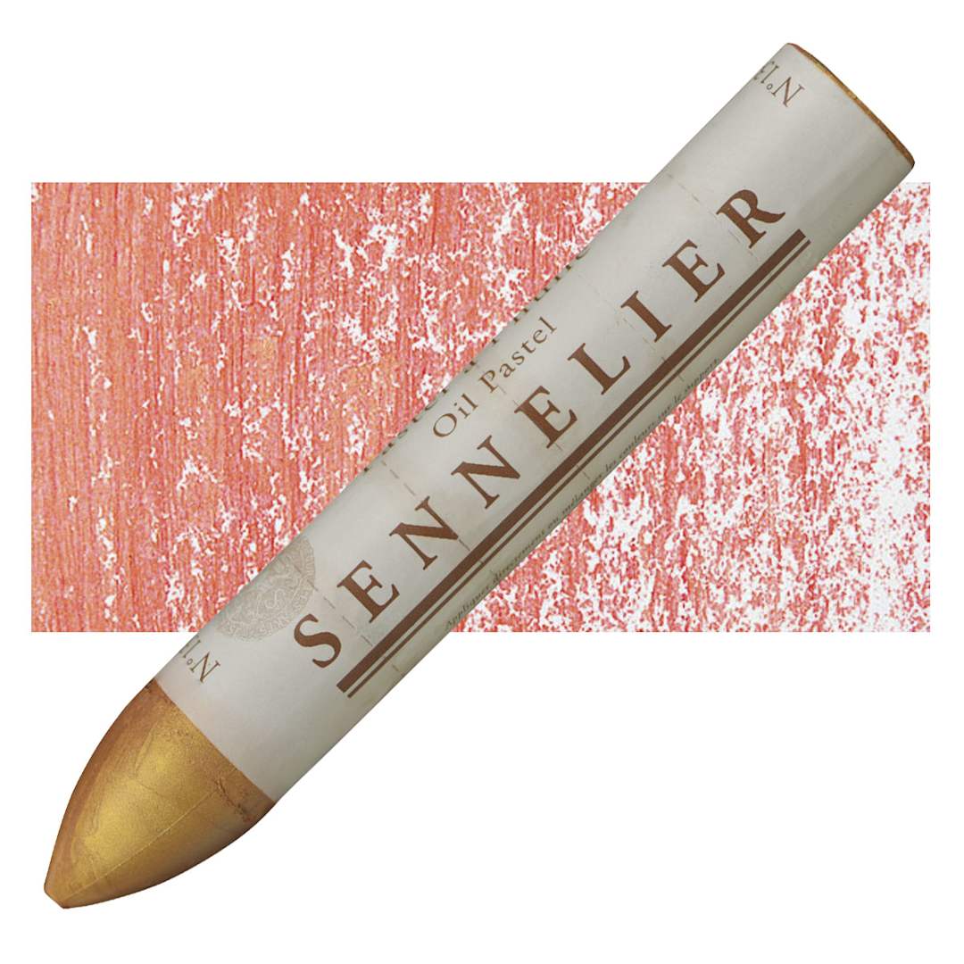 Open in modal - Sennelier Oil Pastel Grand - Red Gold oil pastel and swatch