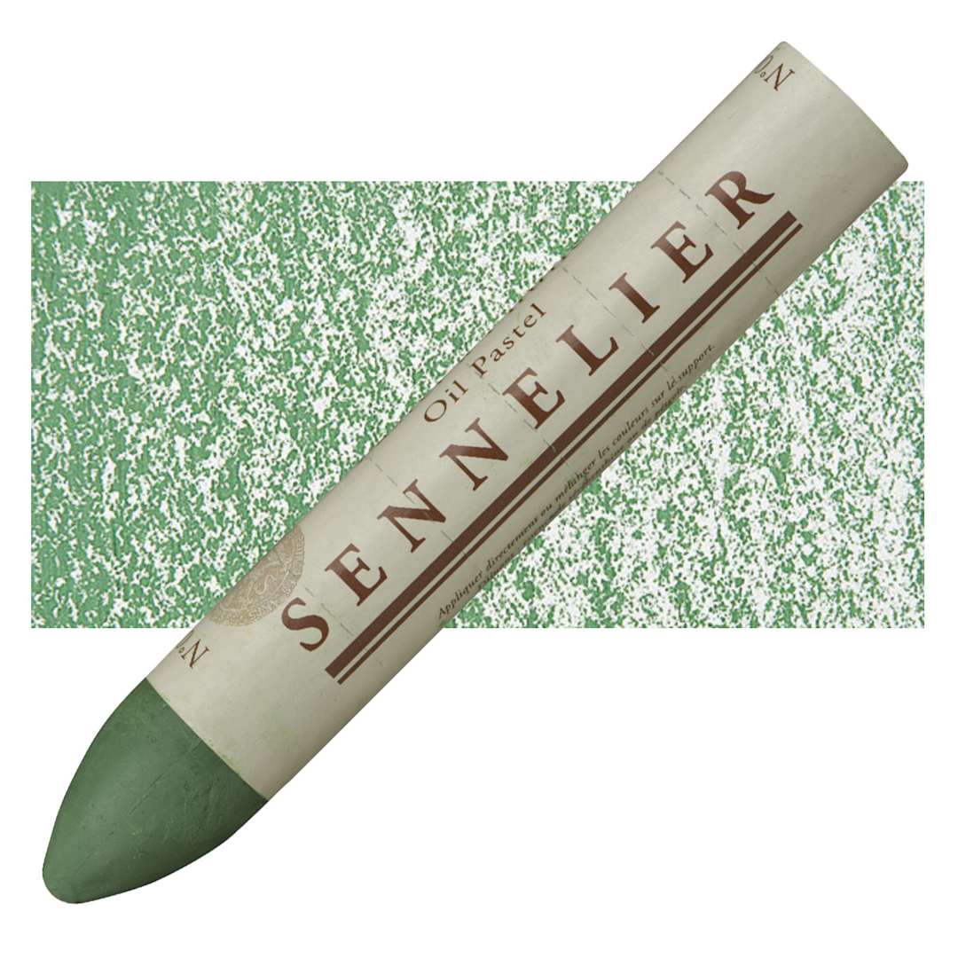 Open in modal - Sennelier Oil Pastel Grand - Sap Green Light oil pastel and swatch