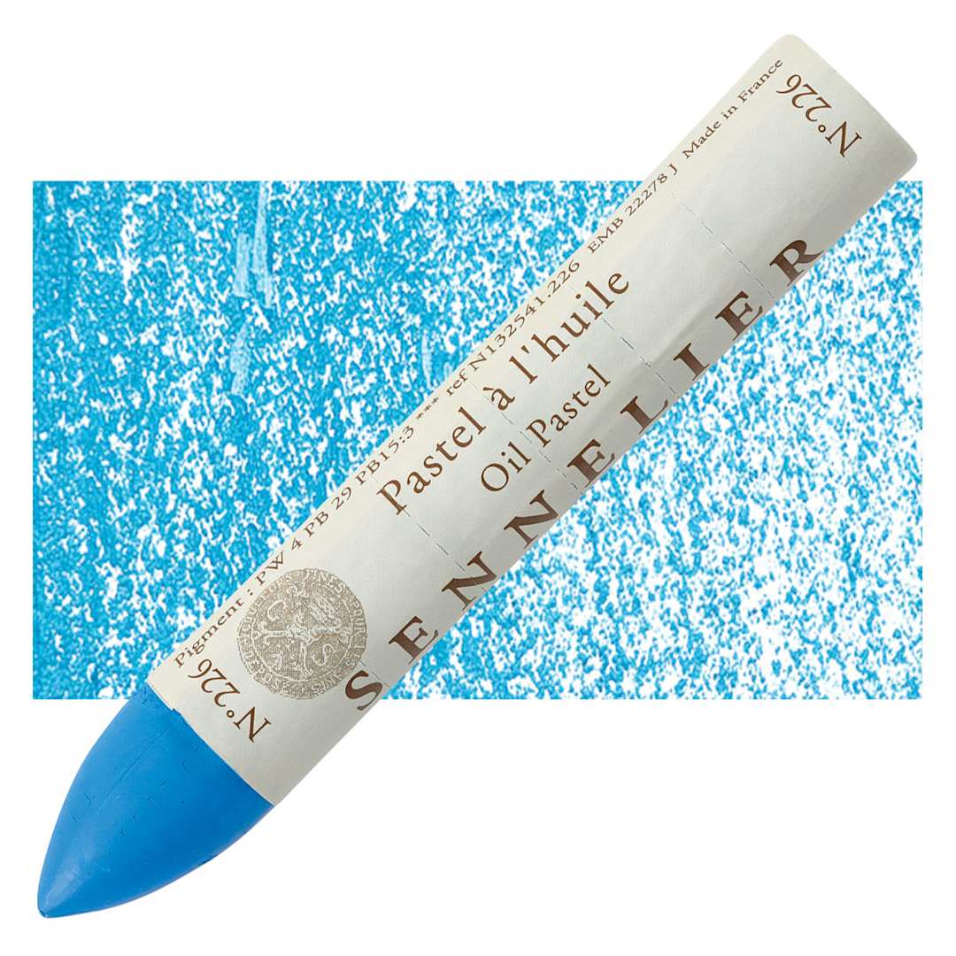 Open in modal - Sennelier Oil Pastel Grand - Sky Blue oil pastel and swatch