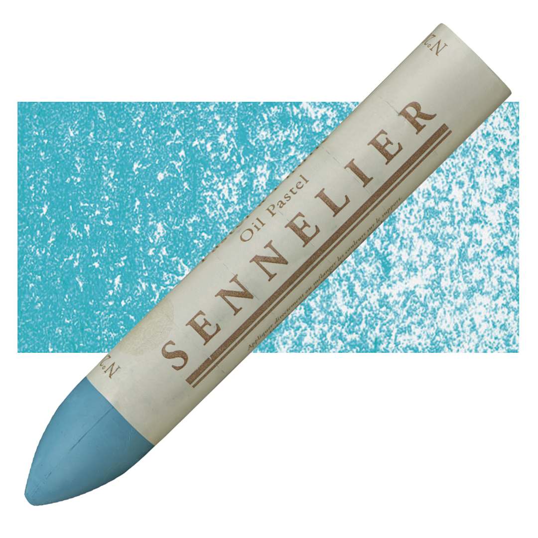 Open in modal - Sennelier Oil Pastel Grand - Turquoise Blue oil pastel and swatch