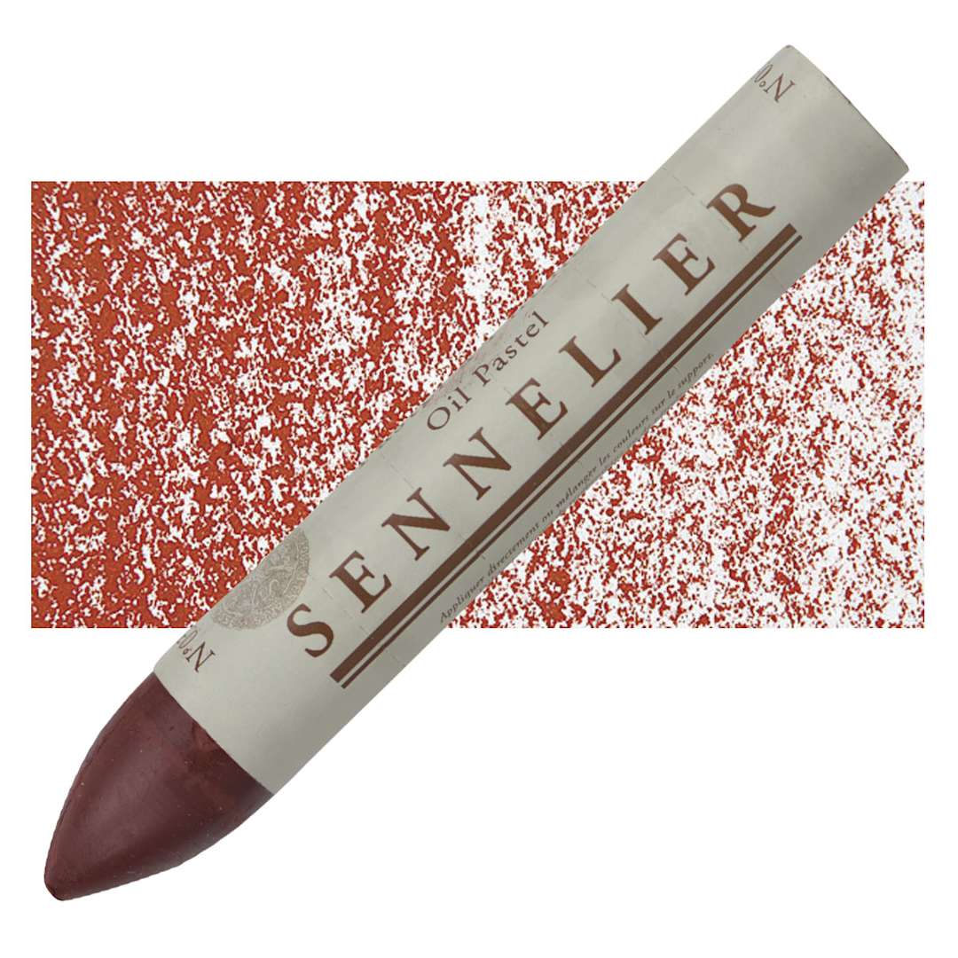 Open in modal - Sennelier Oil Pastel Grand - Venetian Red oil pastel and swatch