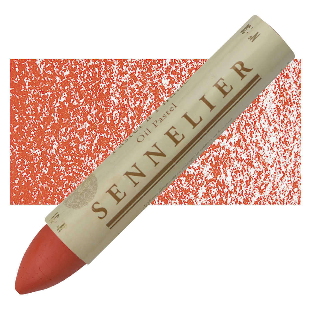 Open in modal - Sennelier Oil Pastel Grand - Vermilion oil pastel and swatch