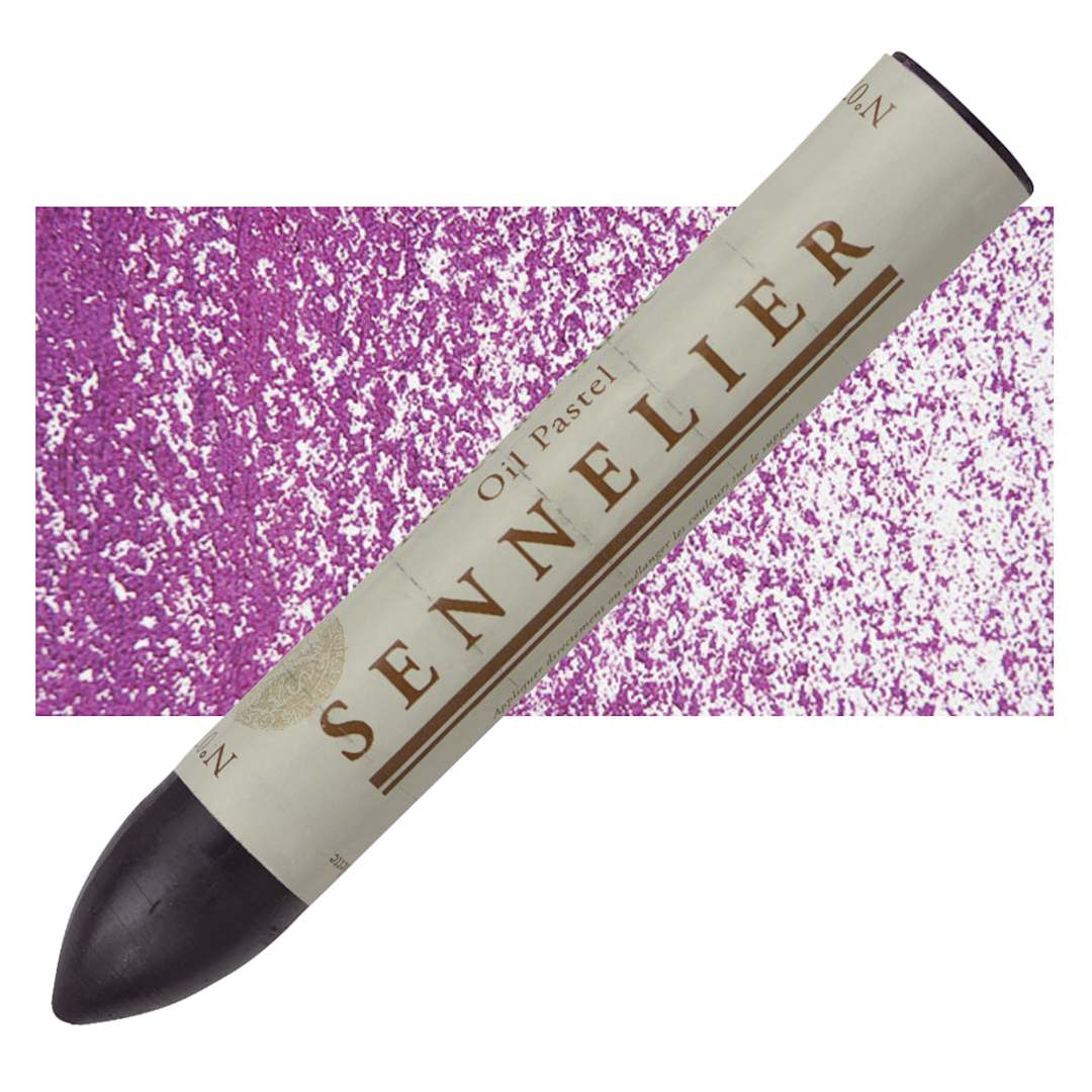 Open in modal - Sennelier Oil Pastel Grand - Violet Alizarin Lake oil pastel and swatch