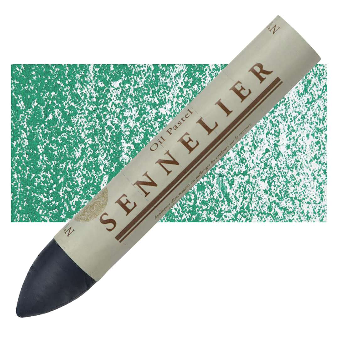 Open in modal - Sennelier Oil Pastel Grand - Viridian Green oil pastel and swatch