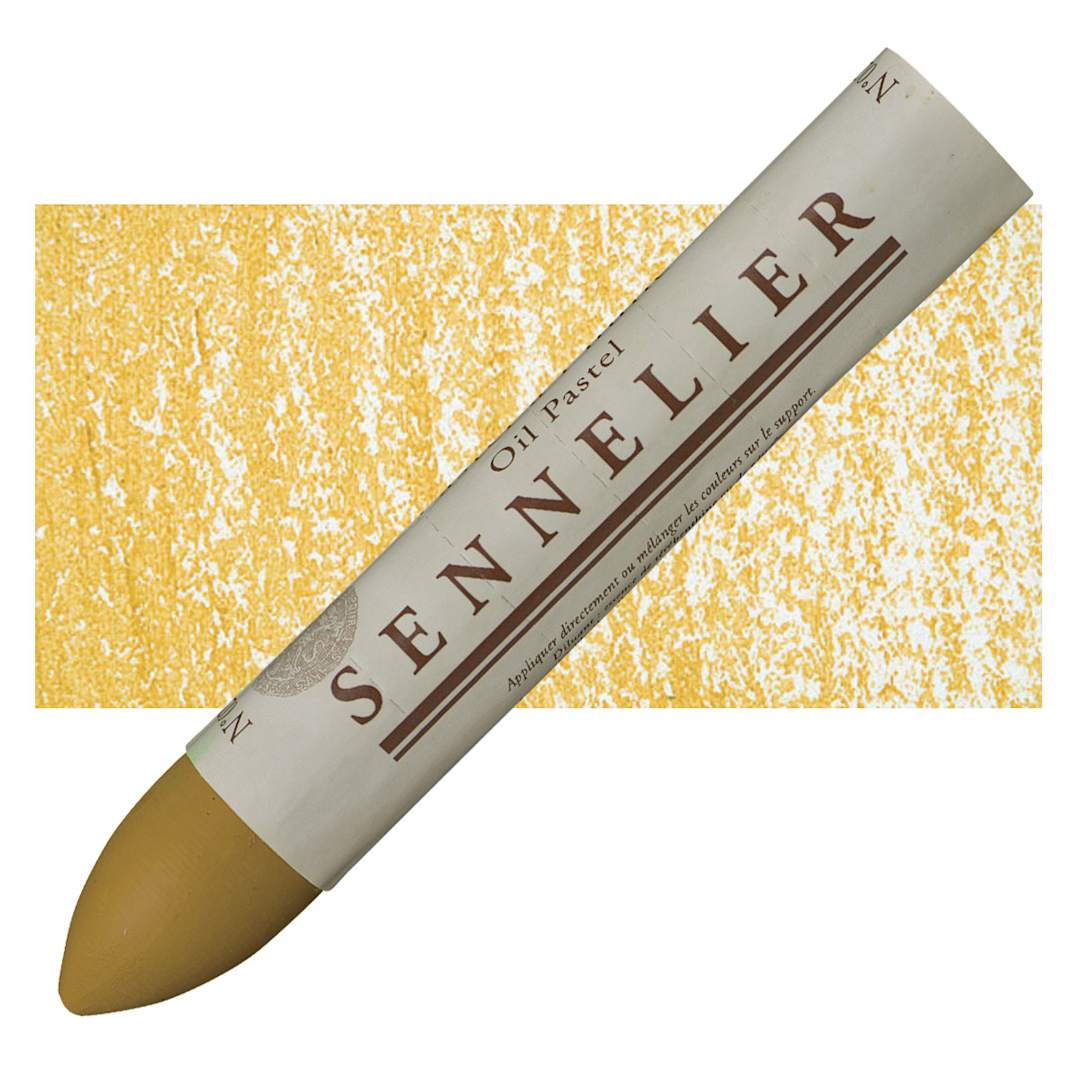 Open in modal - Sennelier Oil Pastel Grand - Yellow Ochre oil pastel and swatch