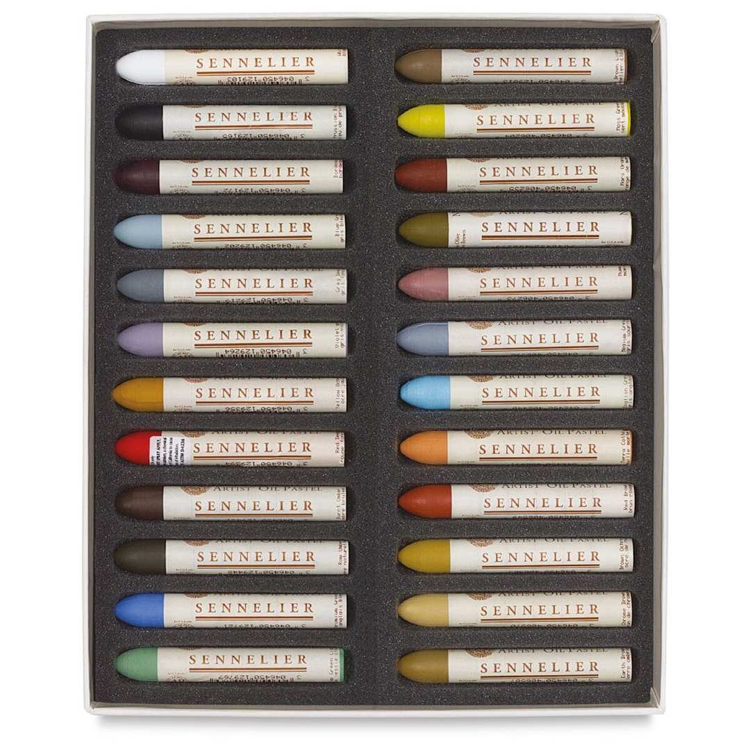 Open in modal - Sennelier Oil Pastel Set - Still Life Colors, Set of 24 (open to show contents)