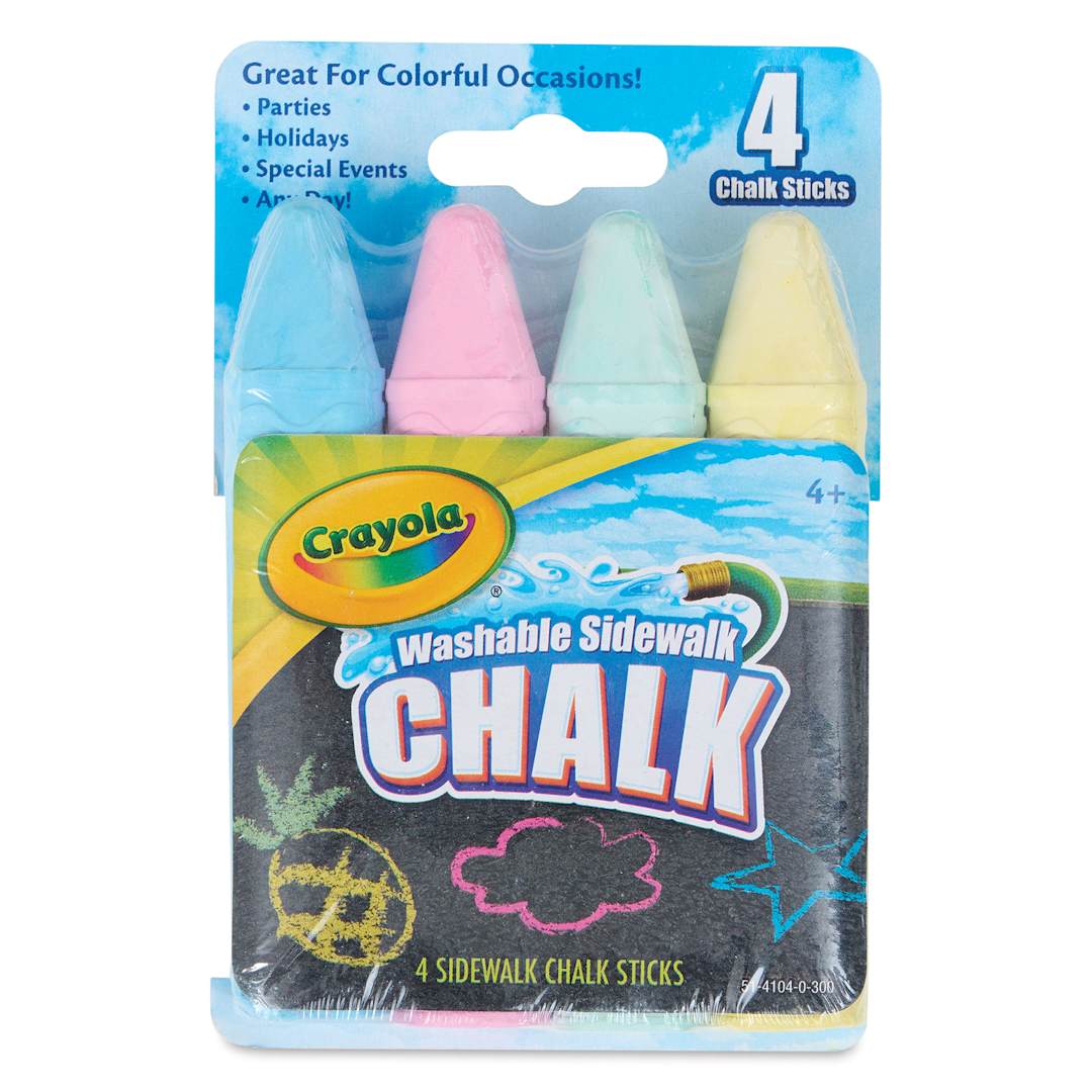 Open in modal - Crayola Washable Sidewalk Chalk - Assorted Colors, Set of 4 front of packaging