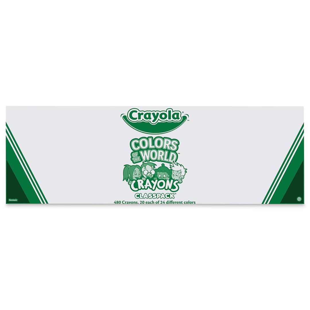 Open in modal - Crayola Crayons - Classpack, Colors of the World, Pkg of 480, front of the box