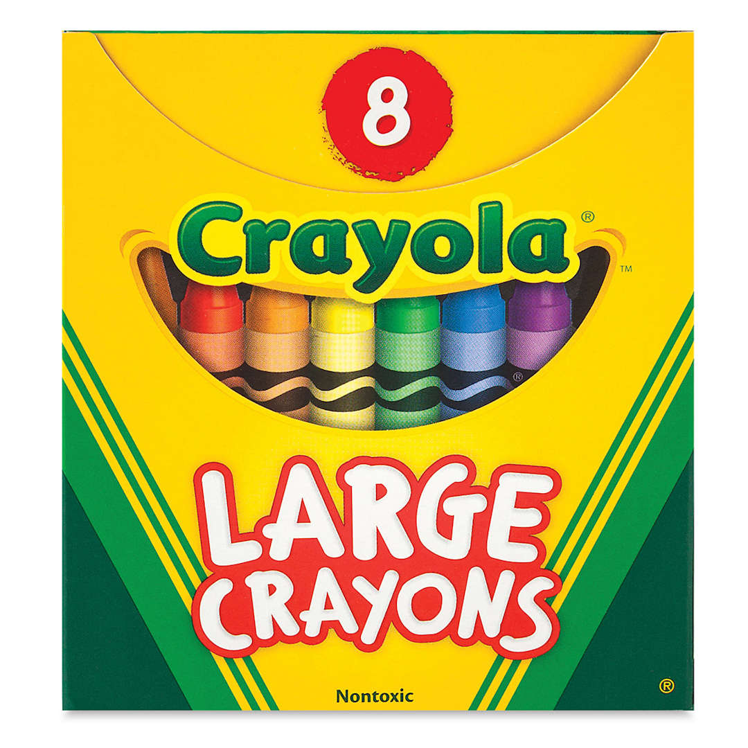 Open in modal - Crayola Large Crayons - Assorted Colors, Set of 8, front of the packaging