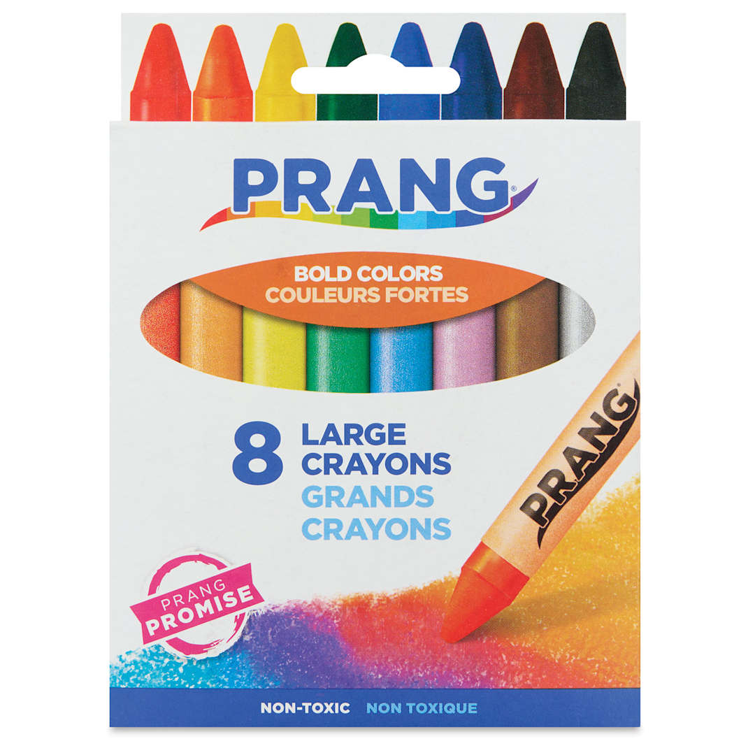 Open in modal - Prang Large Crayons - Assorted Colors, Set of 8, front of the packaging
