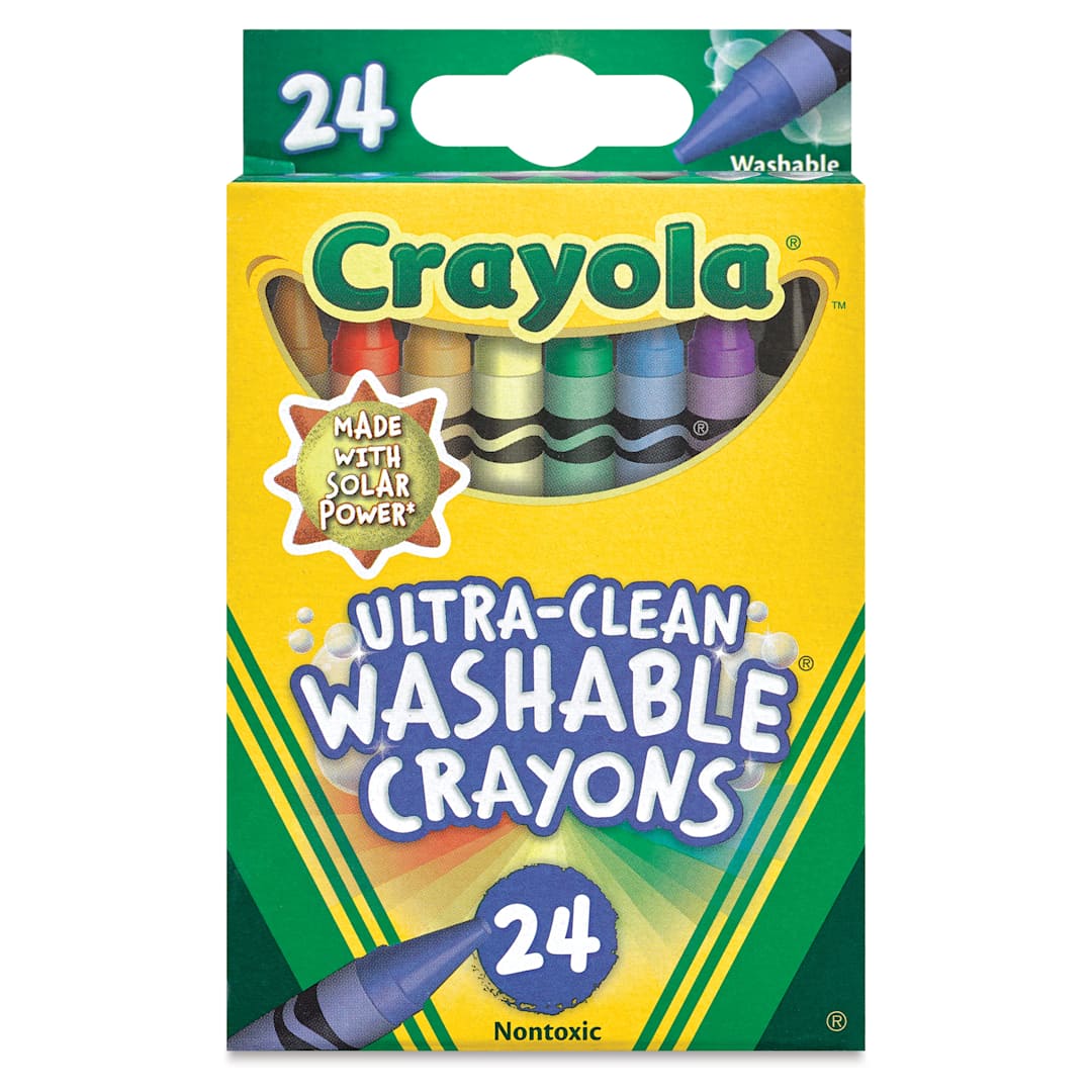 Open in modal - Crayola Ultra-Clean Washable Crayons - Regular, Set of 24, front of the packaging