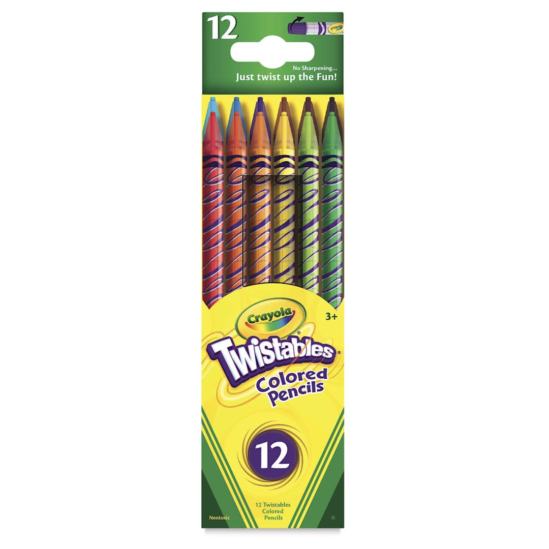 Open in modal - Crayola Twistables Colored Pencils - Front of package of 12 Colored pencils