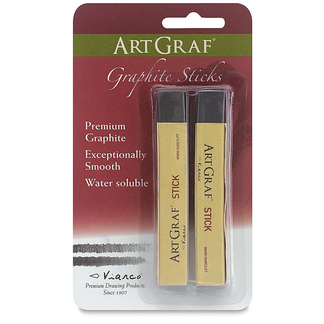 Open in modal - Viarco ArtGraf Graphite - Front of blister package of 2 Sticks of Graphite