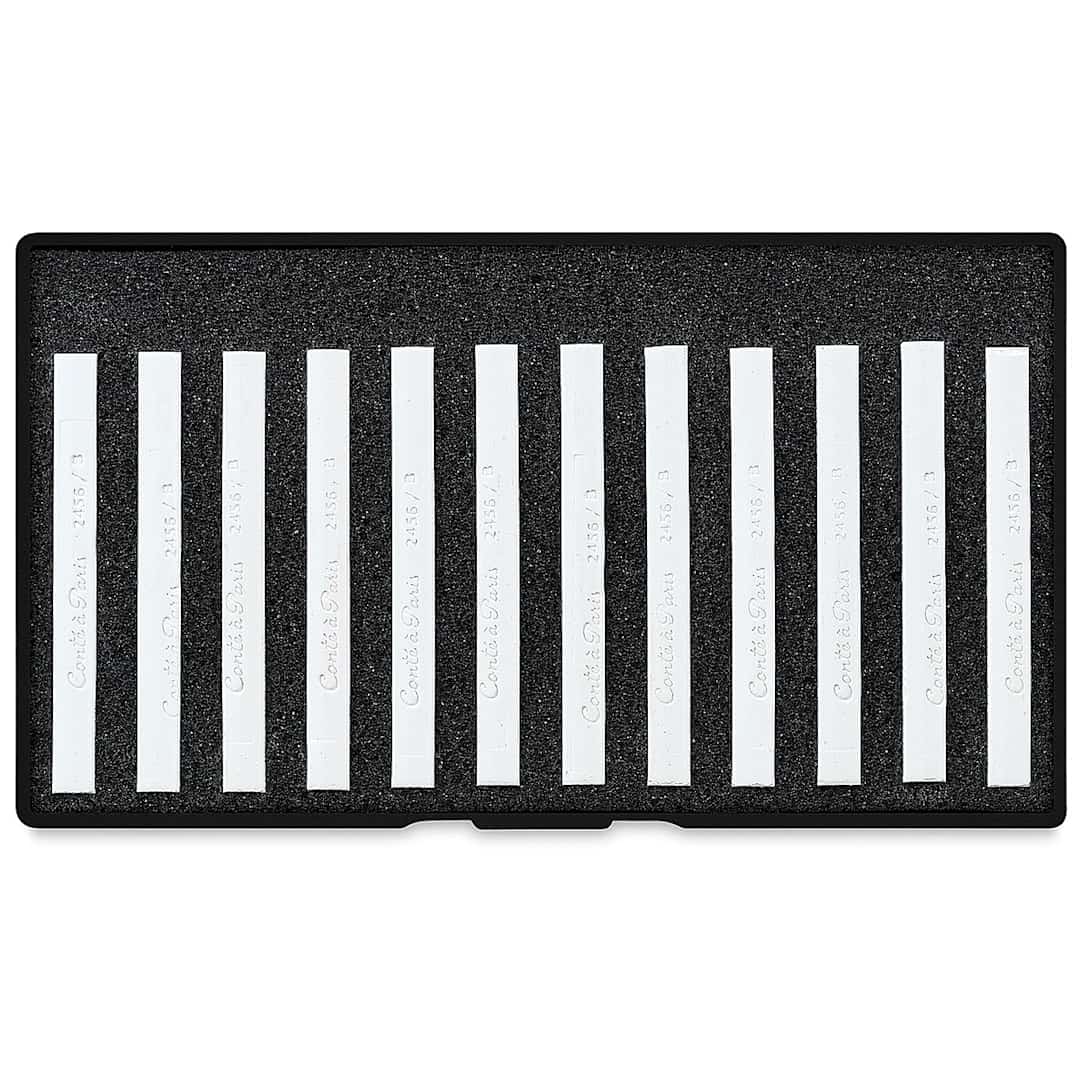 Open in modal - Conté à Paris Sketching Pastel Carrés - White, B, Pkg of 12