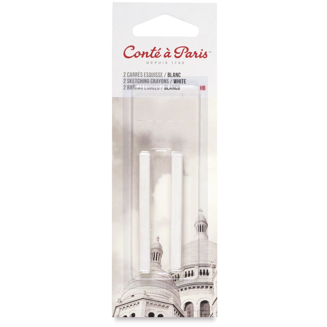 Open in modal - Conté à Paris Sketching Pastel Carrés - White, HB, Pack of 2