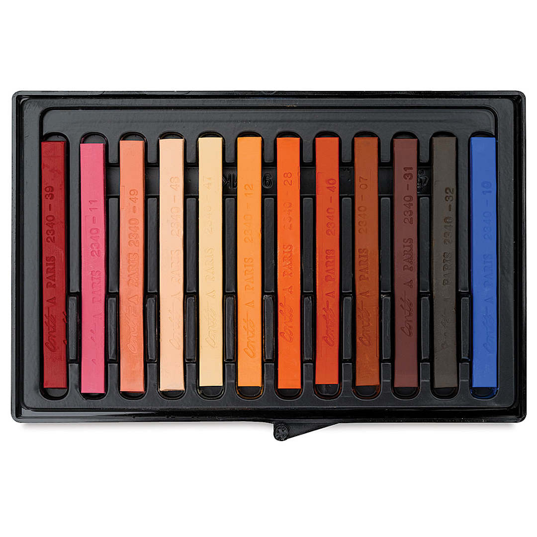 Open in modal - Conté à Paris Colour Pastel Carrés Set of 12, Portrait Colors. Inside package
