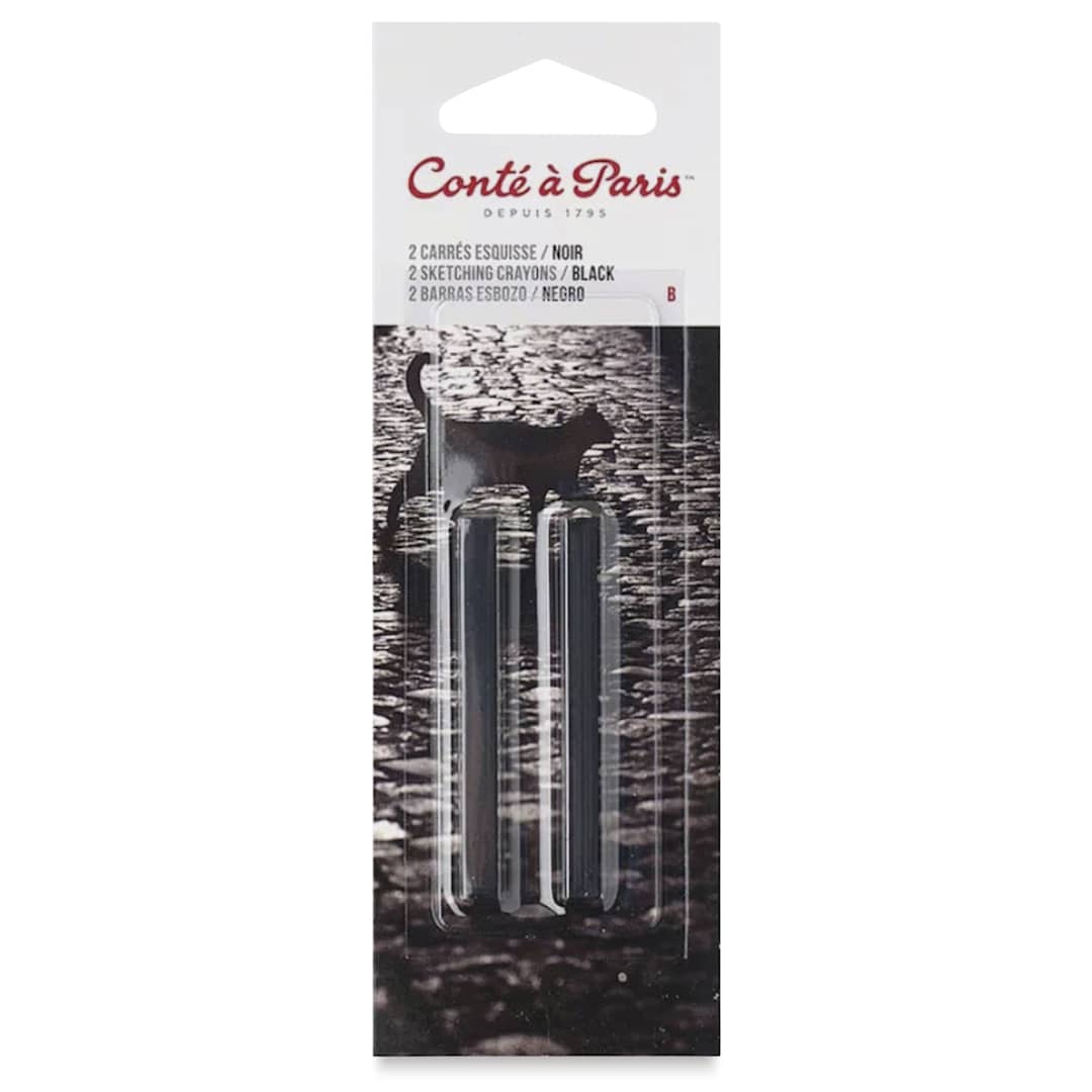 Open in modal - Conté à Paris Sketching Pastel Carrés - Pierre Noire, B, Pack of 2