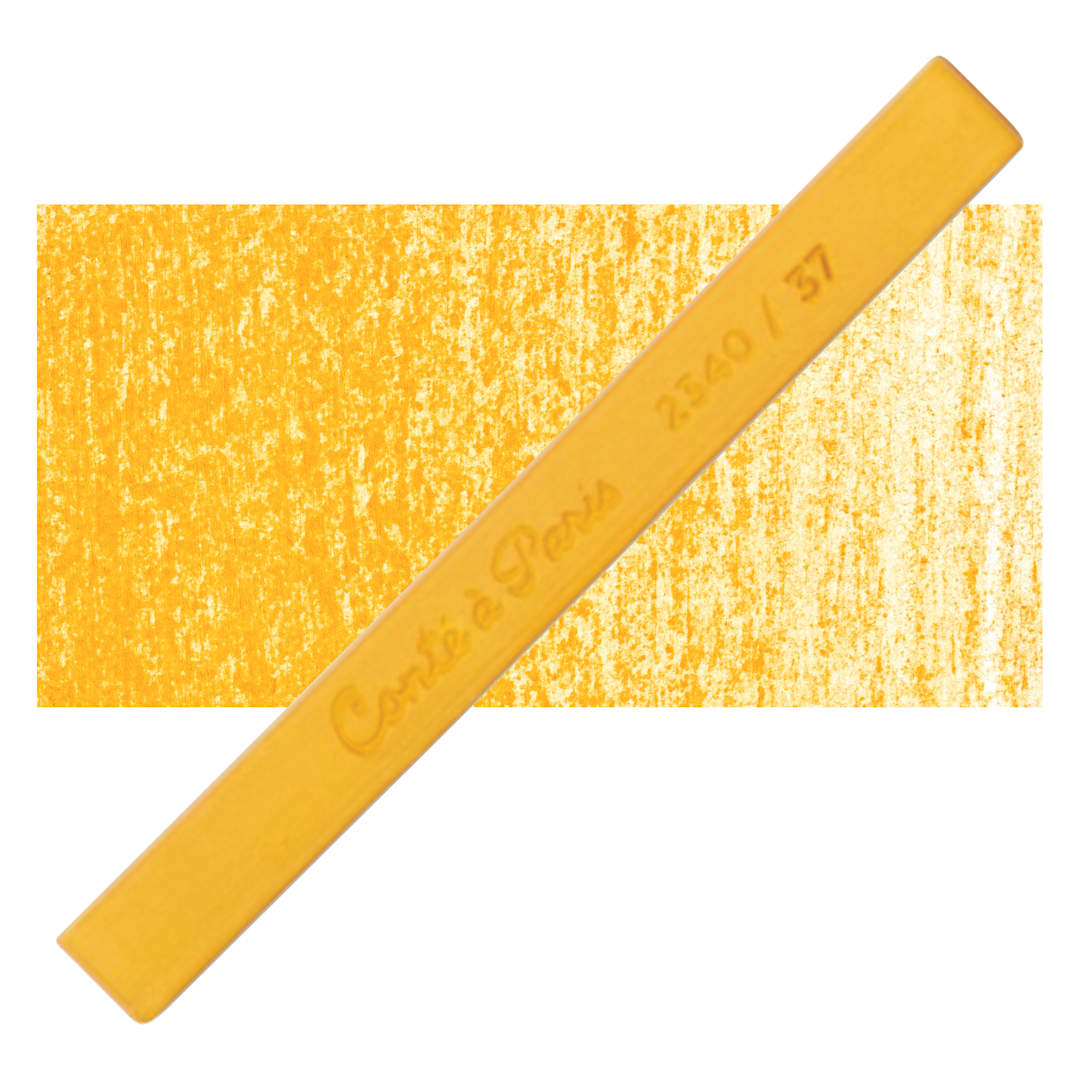 Open in modal - Conté à Paris Colour Pastel Carré - Indian Yellow 37, Single Carré and swatch