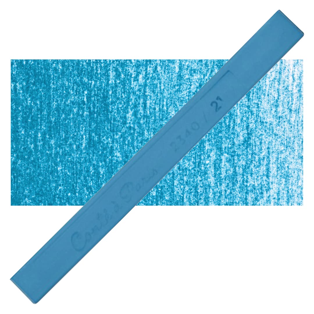 Open in modal - Conté à Paris Colour Pastel Carré - Green Blue 21, Single Carré and swatch