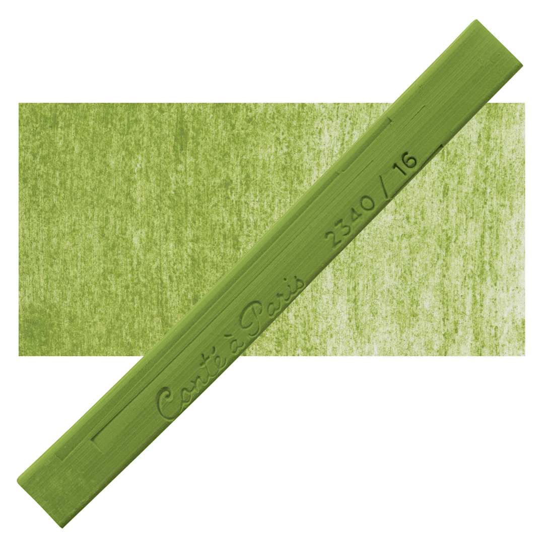 Open in modal - Conté à Paris Colour Pastel Carré - Olive Green 16, Single Carré and swatch