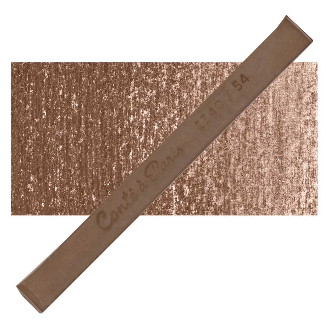 Open in modal - Conté à Paris Colour Pastel Carré - Raw Umber 54, Single Carré and swatch