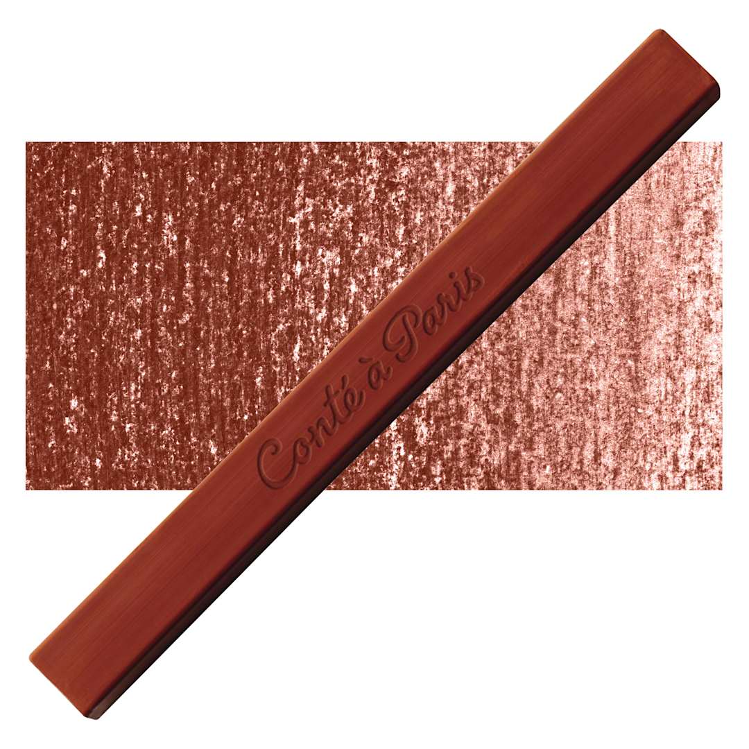 Open in modal - Conté à Paris Sketching Pastel Carré - Sanguine Natural, Single Crayon and swatch