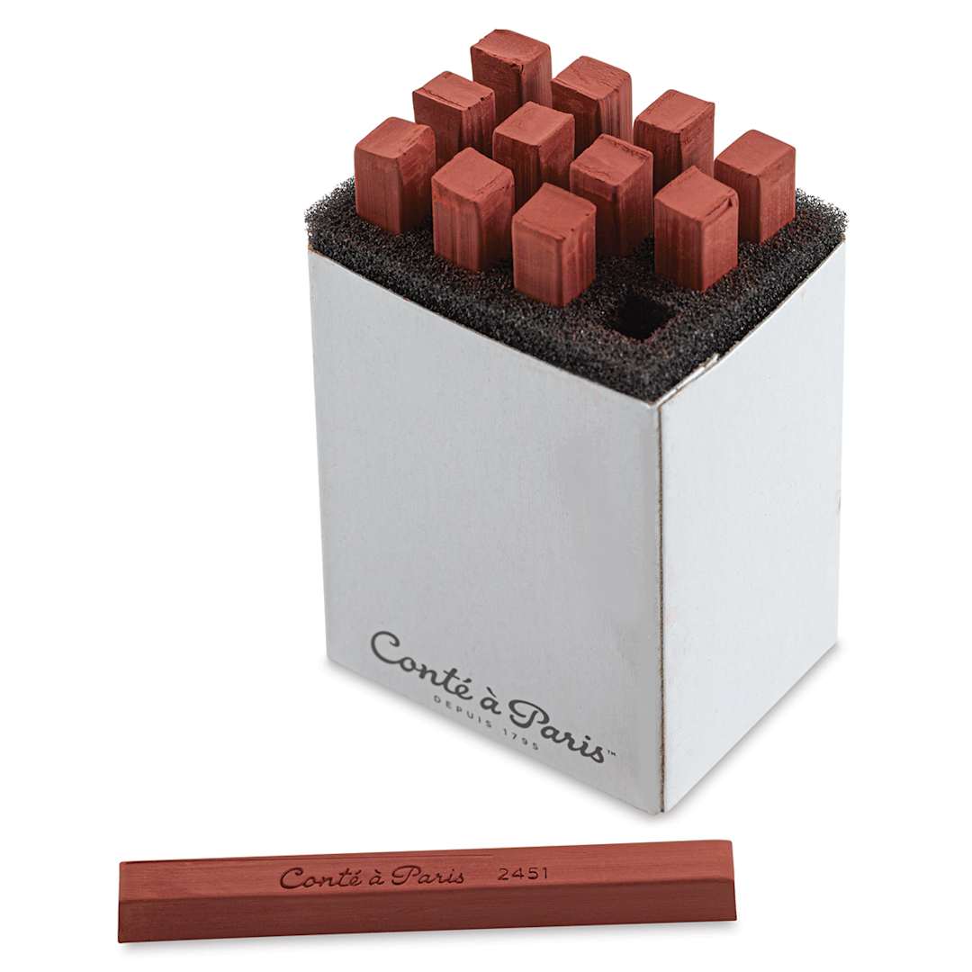Open in modal - Conté à Paris Sketching Pastel Carrés - Sanguine XVIII Century, Box of 12 (set contents)