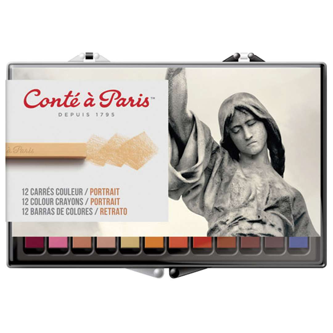 Open in modal - Conté Crayon Set, 12-Colors/Box, Portrait