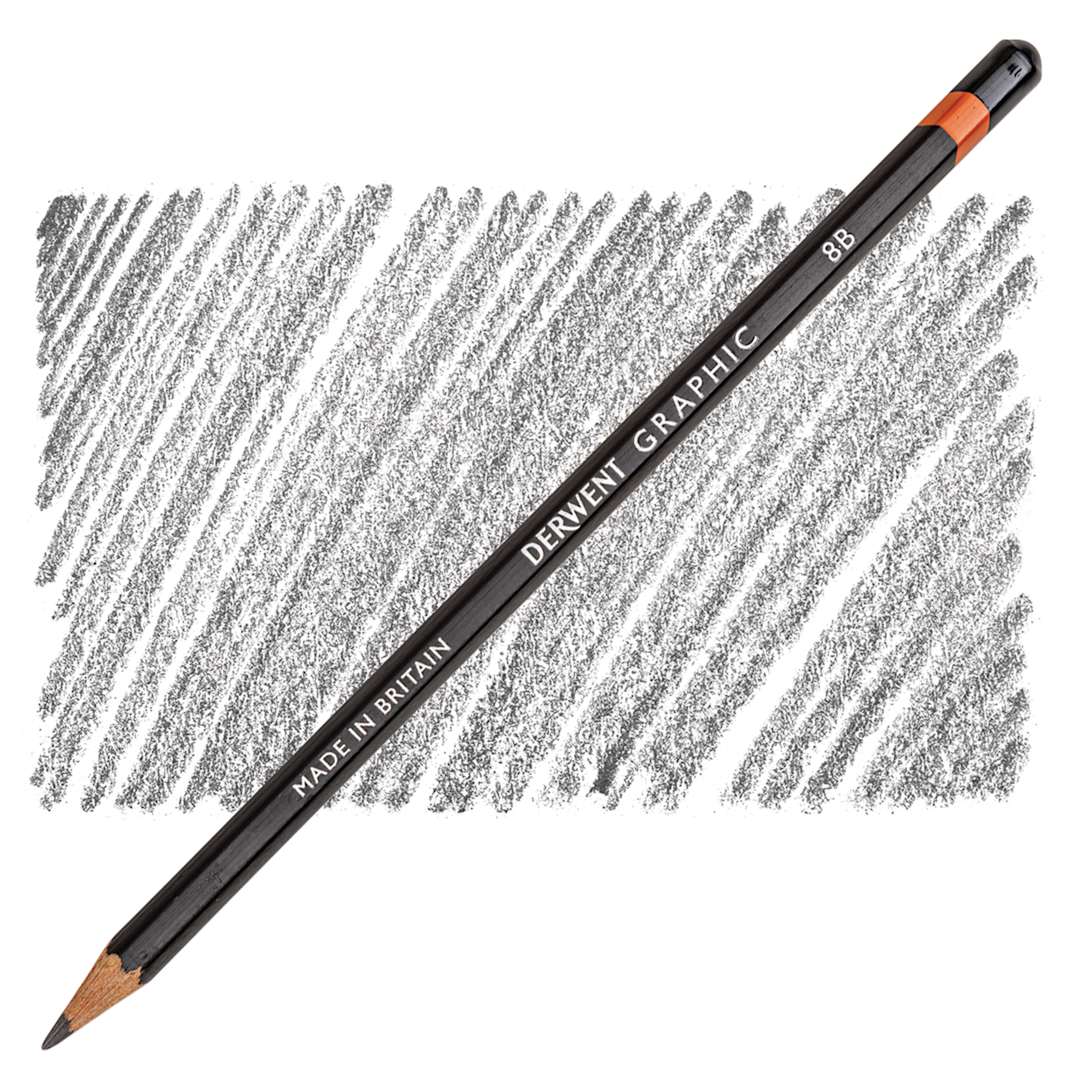 Open in modal - Derwent Graphic Pencil - Hardness 8B pencil and swatch
